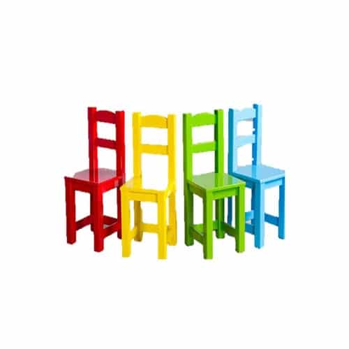 صندلی ساده رنگی چوبی