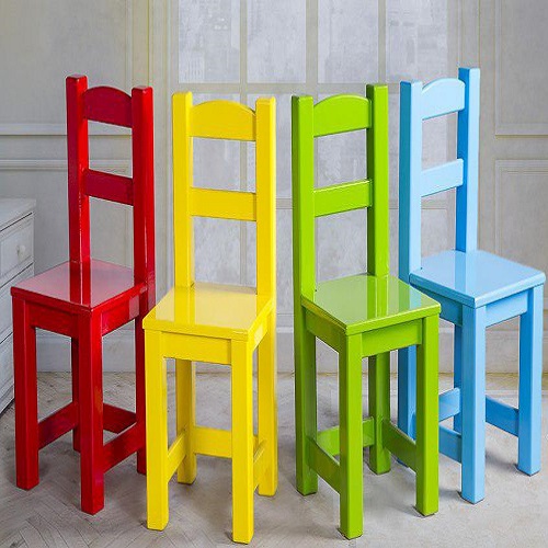 صندلی ساده رنگی چوبی - Image 2